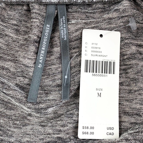 NWT Anthropologie Maiah Silver Metallic Shimmer Strapless‎ Tube Top. medium. - Picture 7 of 8